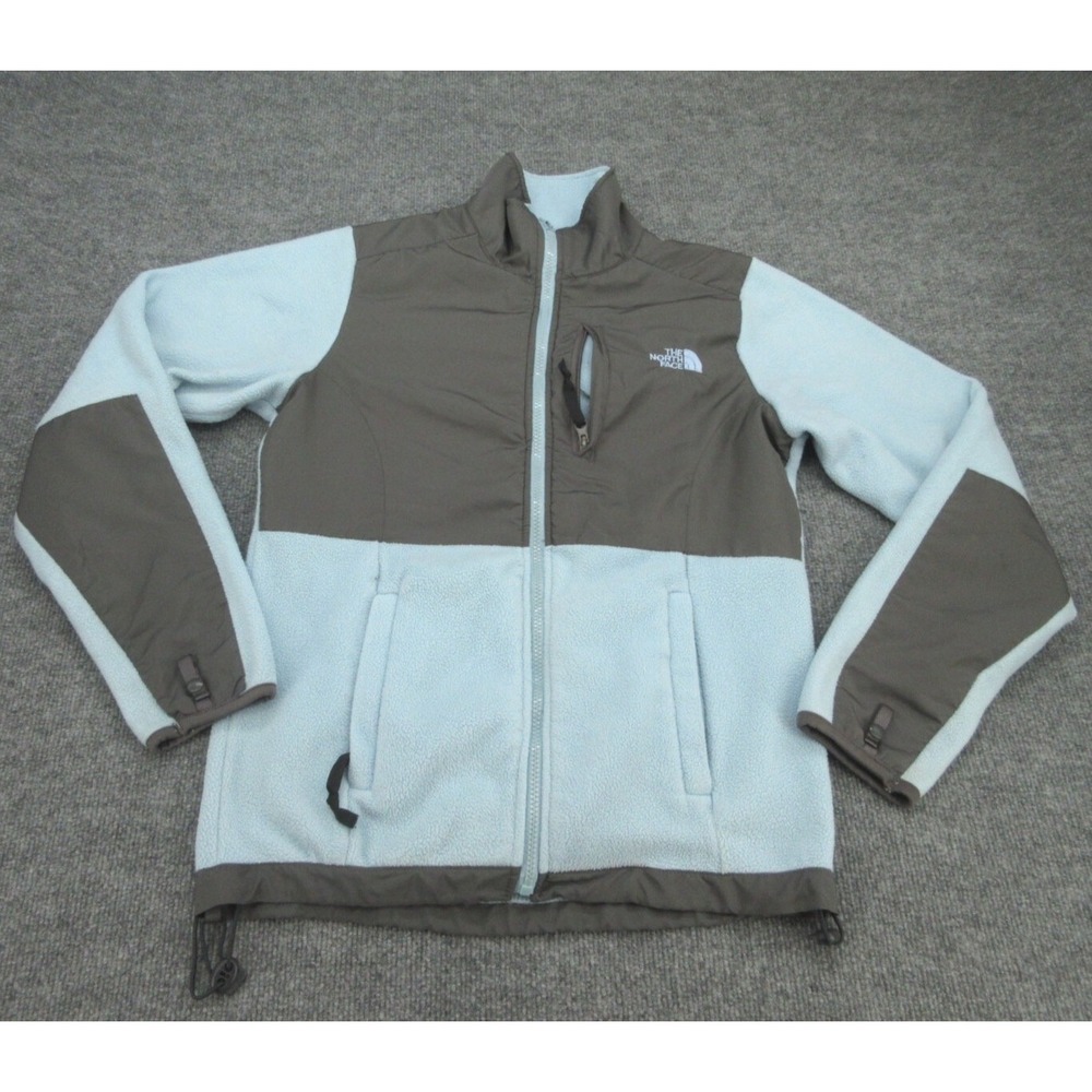 The North Face Women Fleece Jacket Regular Blue Grey Denali Full Zip Small